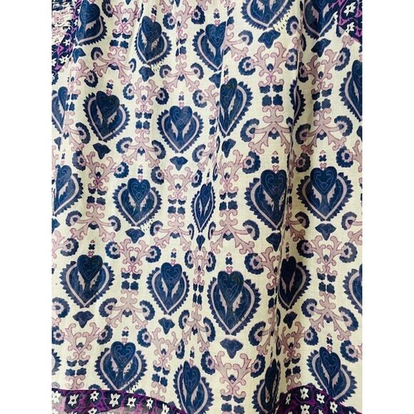 Sea New York Brigitte Border Top Violet Flutter Sleeves Cottage Victorian Tank L - Picture 8 of 10